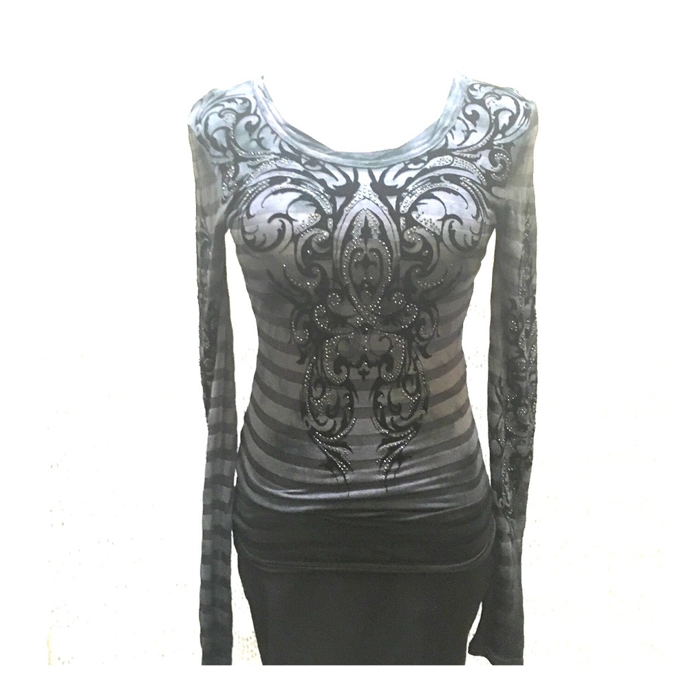 Miss Me embellished distressed long sleeve shirt